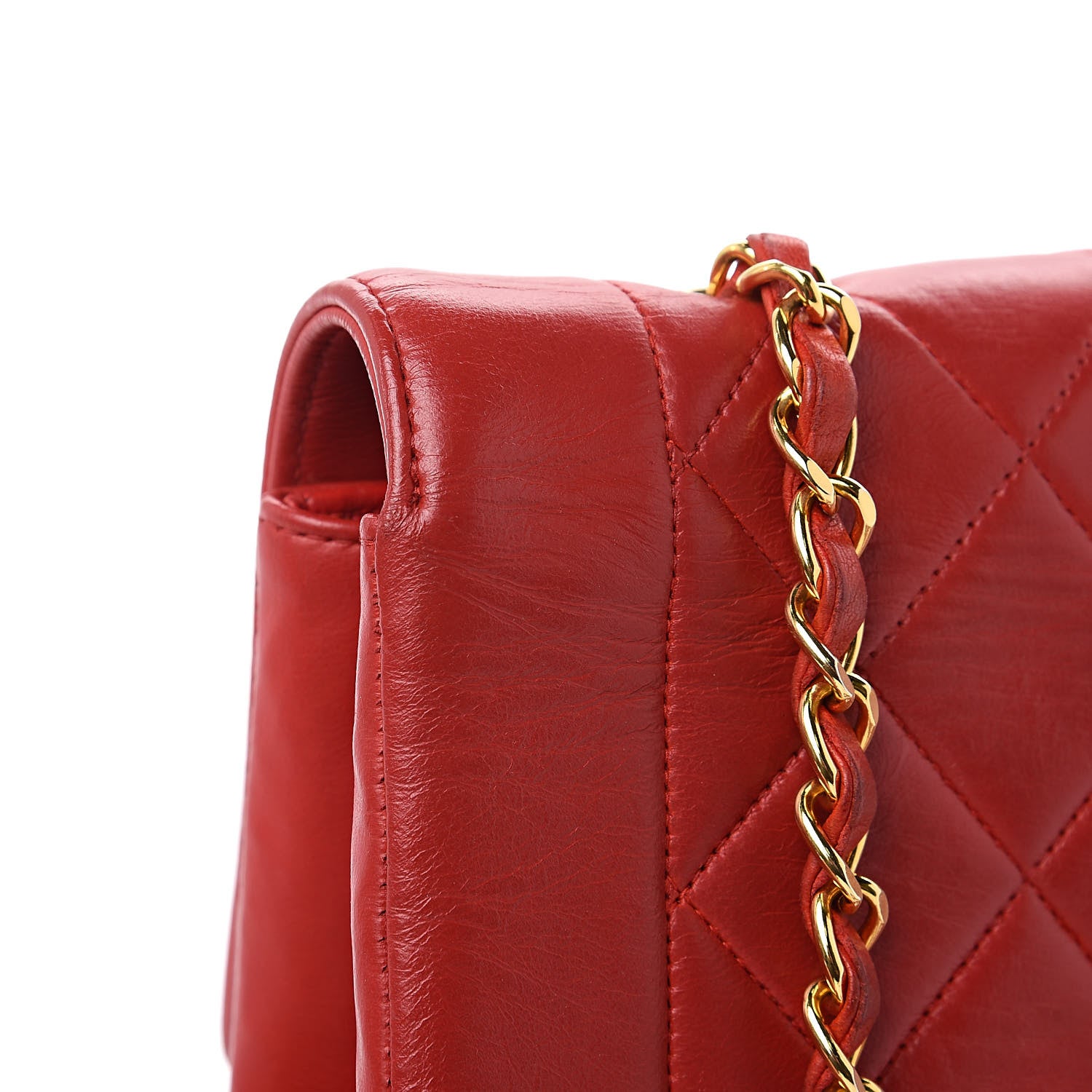 Chanel Lambskin Quilted Small Single Flap Red 13 of 17