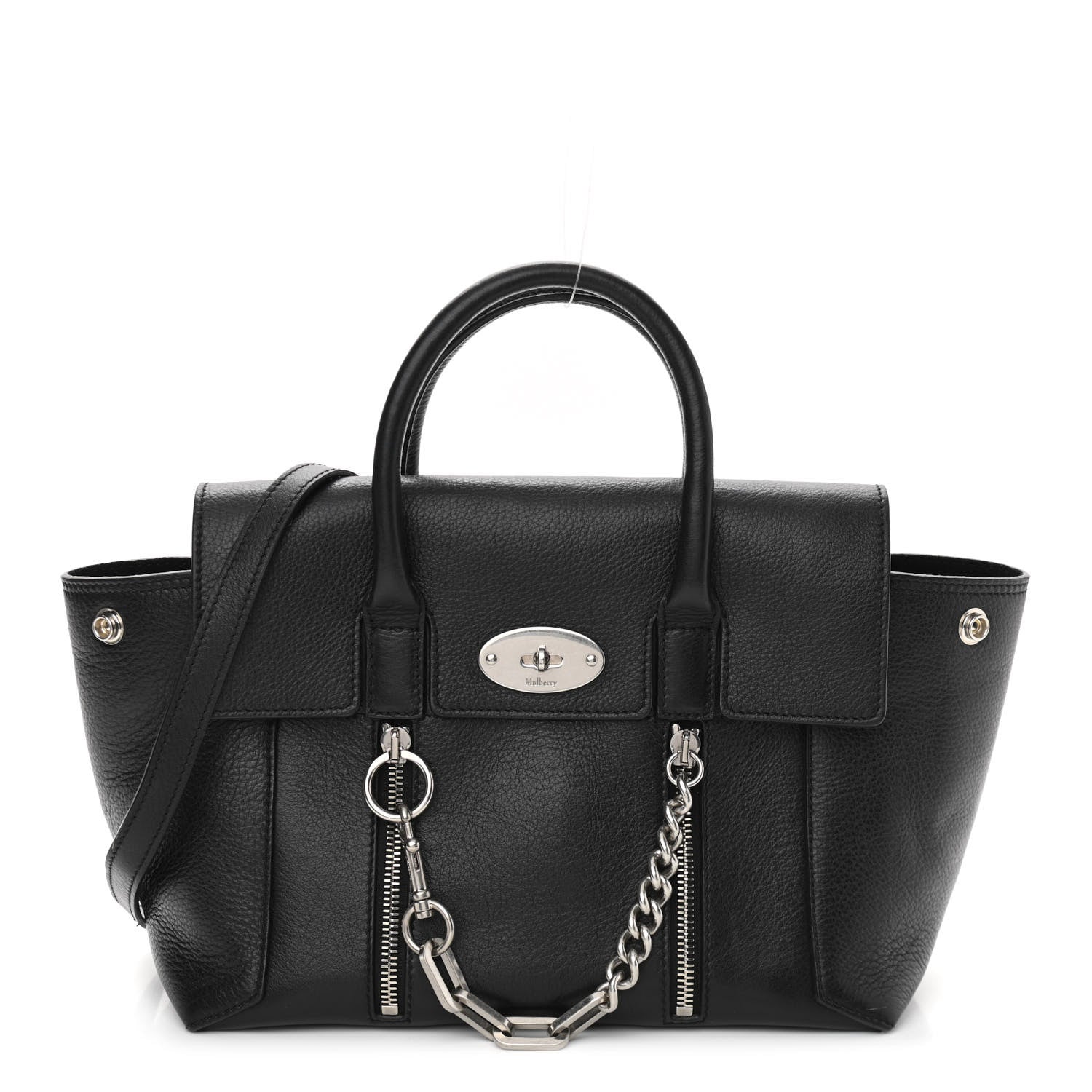 Mulberry Calfskin Zip Chain Bayswater Black 1 of 8