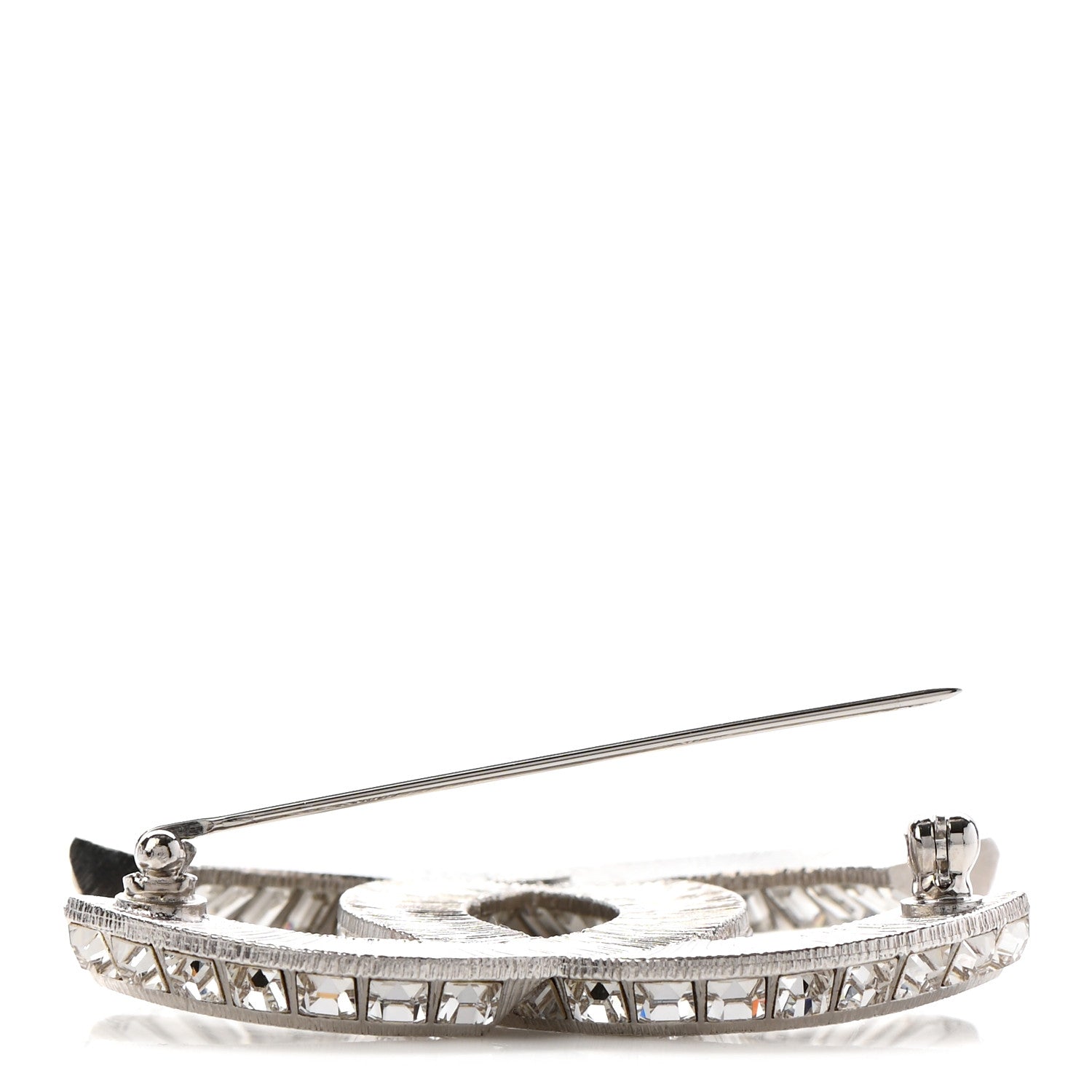Chanel Baguette Crystal CC Brooch Silver 5 of 5