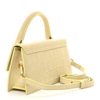 Jacquemus Nubuck Crocodile Embossed Le Chiquito Long Pale Yellow 3 of 12