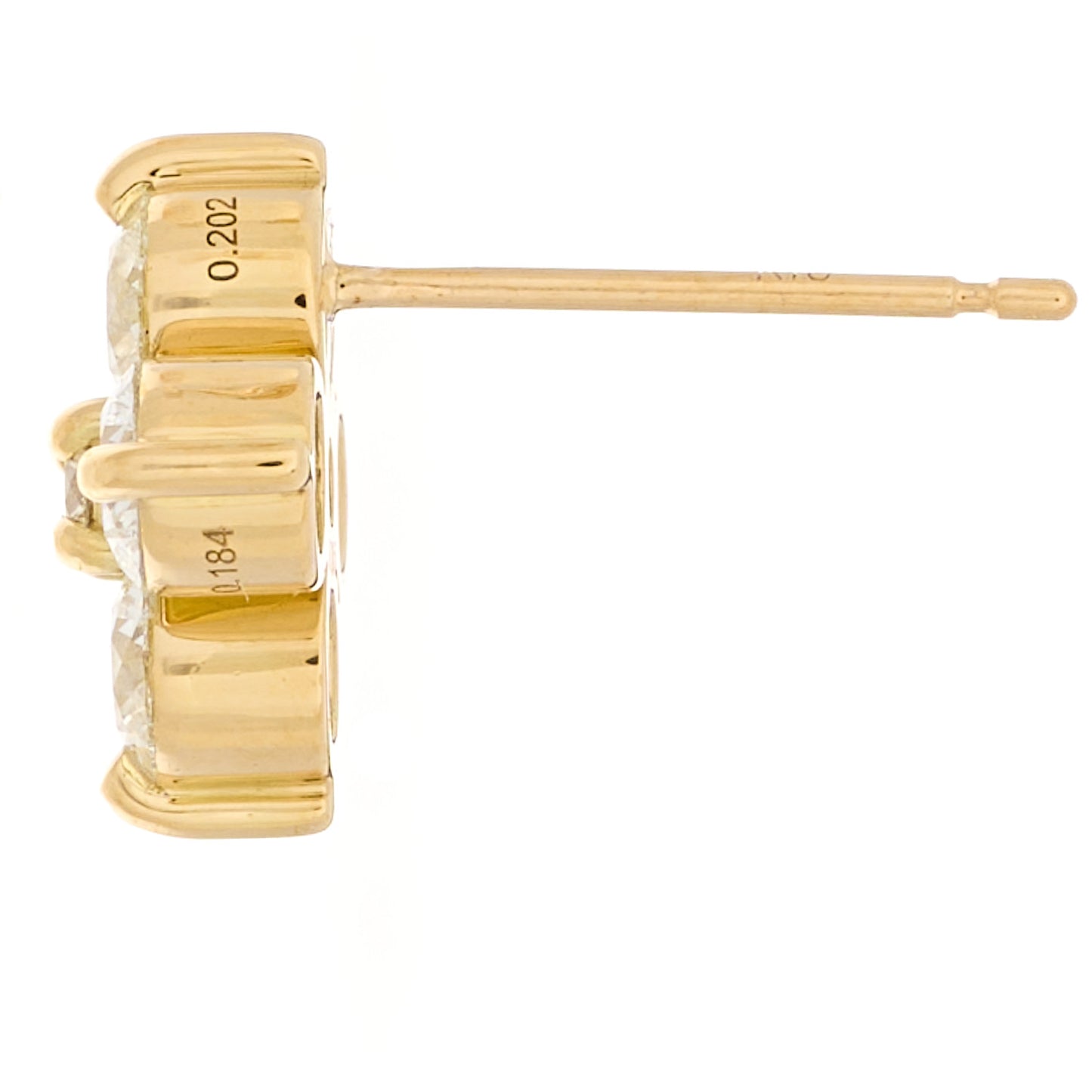 18K Yellow Gold Diamond 1.66ctw Flower Stud Earrings