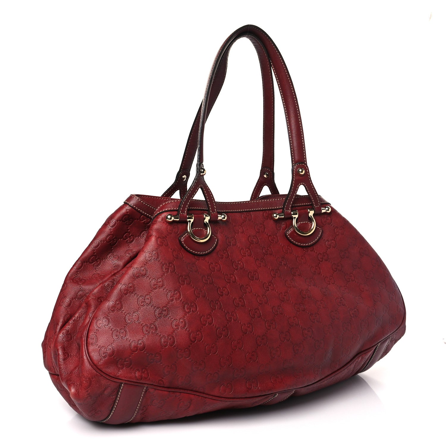 Gucci Guccissima Shoulder Bag Red 3 of 10