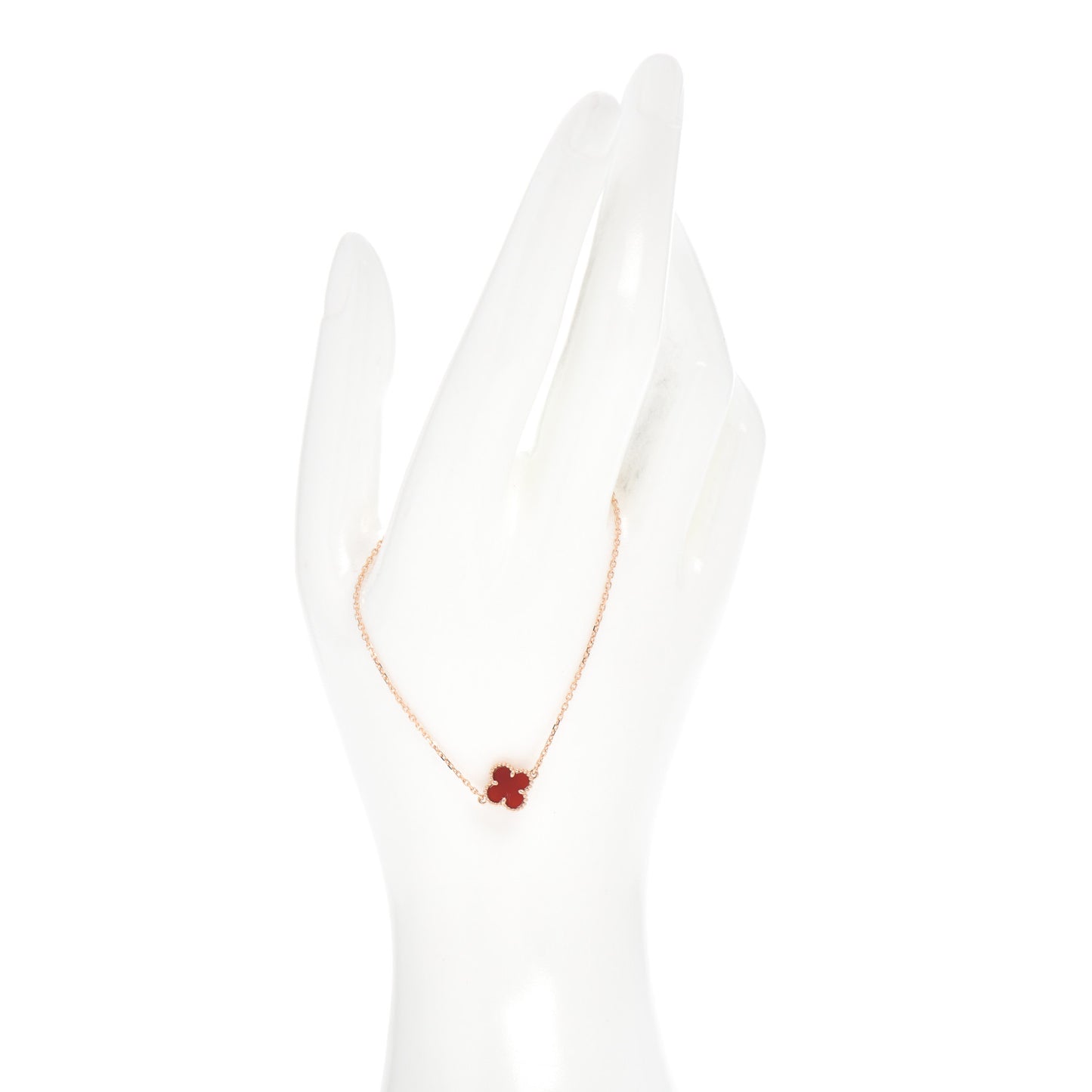 18K Rose Gold Carnelian Sweet Alhambra Bracelet