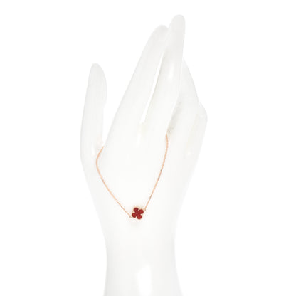 Van Cleef & Arpels 18K Rose Gold Carnelian Sweet Alhambra Bracelet 2 of 5