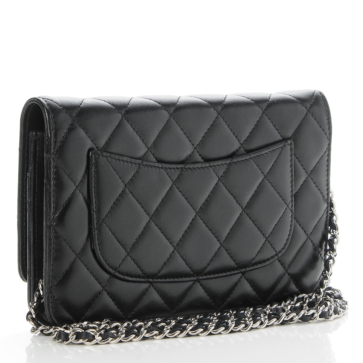 Chanel Lambskin Quilted Wallet On Chain WOC Black 3 of 10