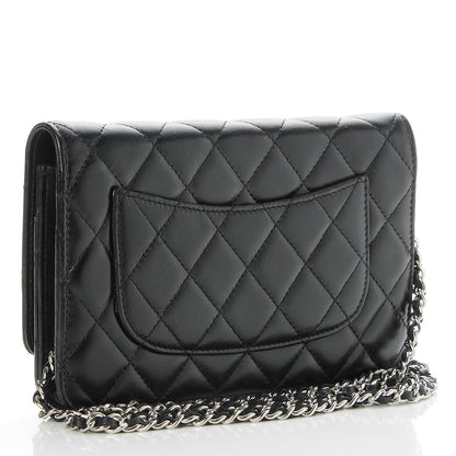 Chanel Lambskin Quilted Wallet On Chain WOC Black 3 of 10