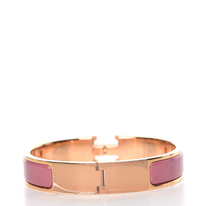 Hermes Enamel Narrow Clic Clac H Bracelet PM Rose Velours 3 of 5