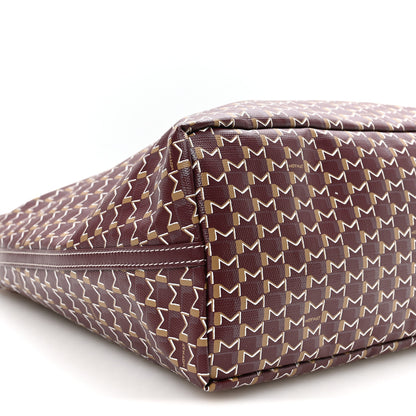 Moynat Calfskin Canvas M Hobo Bag Burgundy 8 of 9