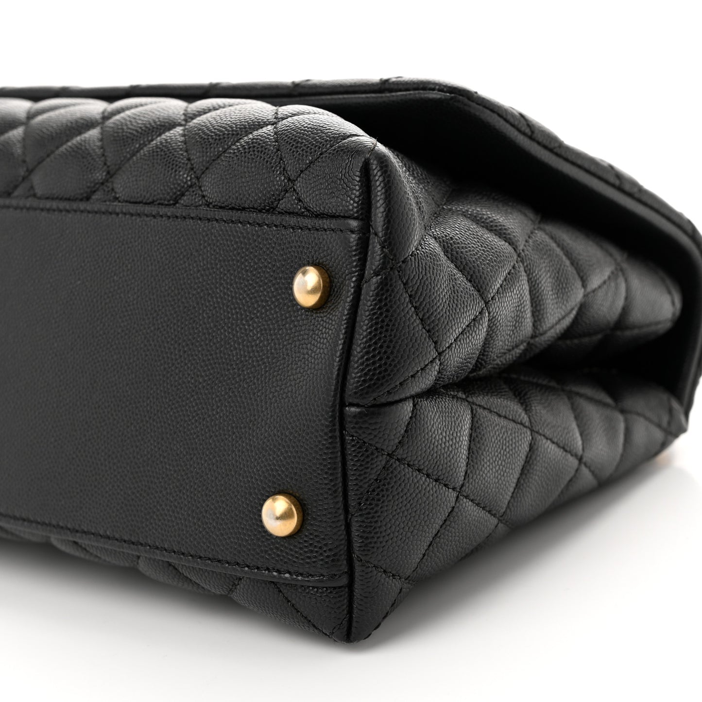 Caviar Quilted Small Coco Handle Flap Black