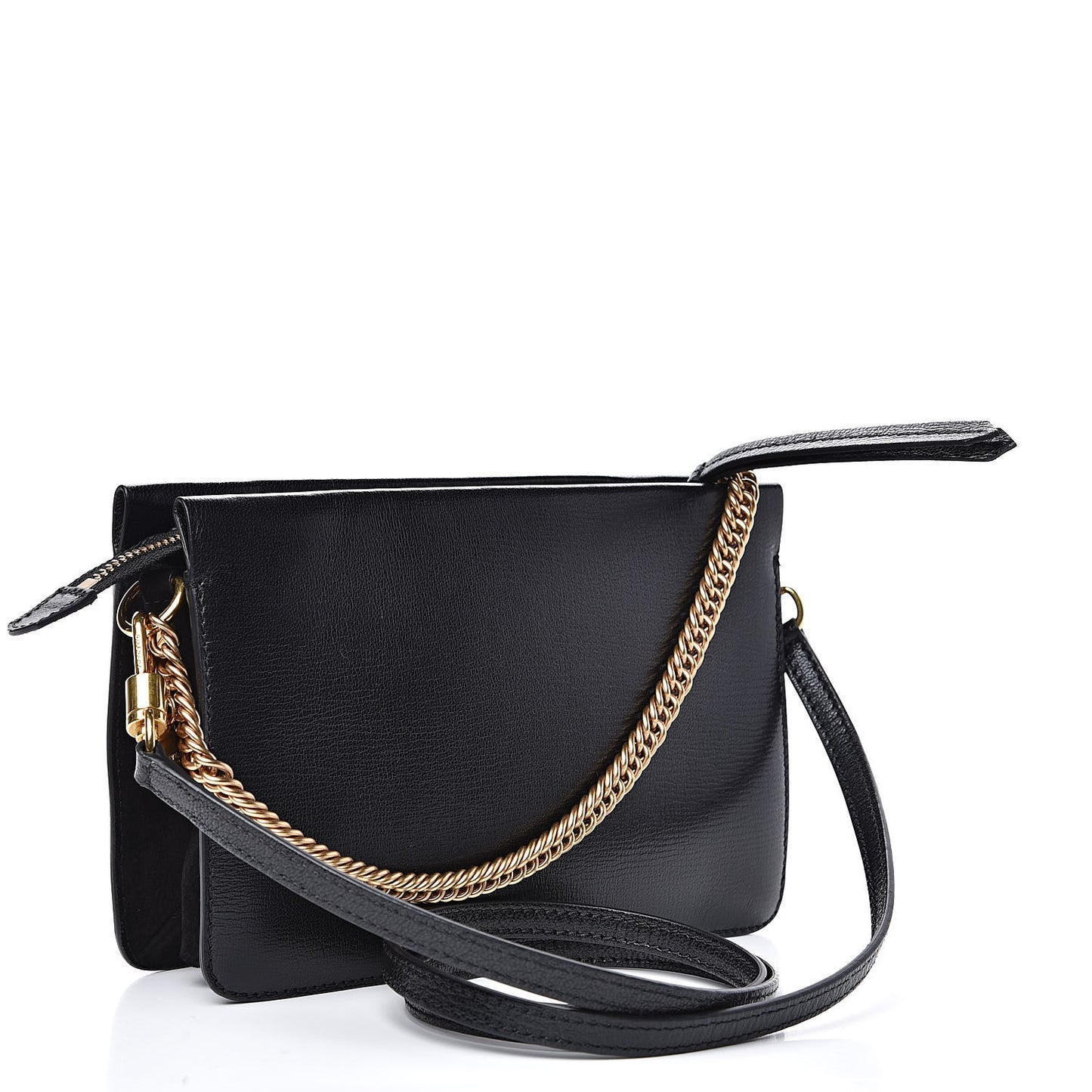 Textured Calfskin Cross 3 Crossbody Bag Black