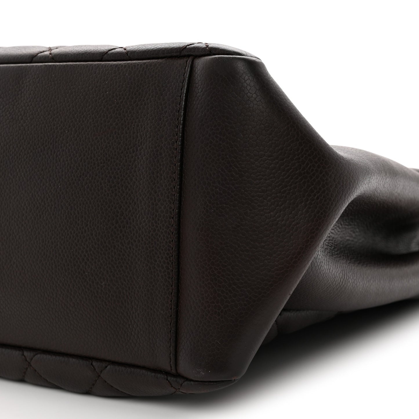 Caviar Quilted Grand Shopping Tote GST Dark Brown