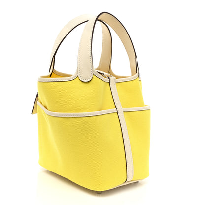 Hermes Toile Goeland Swift Cargo Picotin Lock 18 Jaune Citron Nata 3 of 7