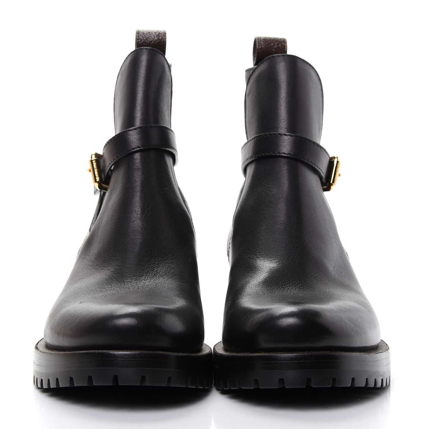 Calfskin Monogram Discovery Flat Ankle Boots 36 Black