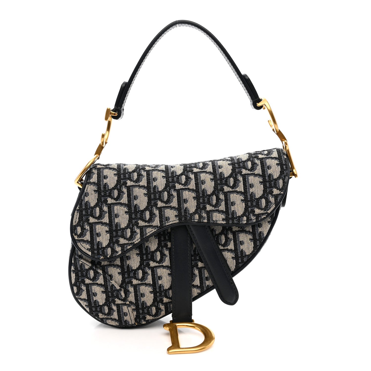 Christian Dior Oblique Mini Saddle Bag Blue 1 of 13