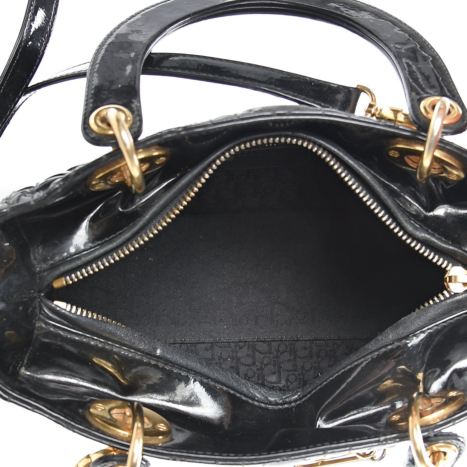 Christian Dior Patent Cannage Medium Lady Dior Black 4 of 18