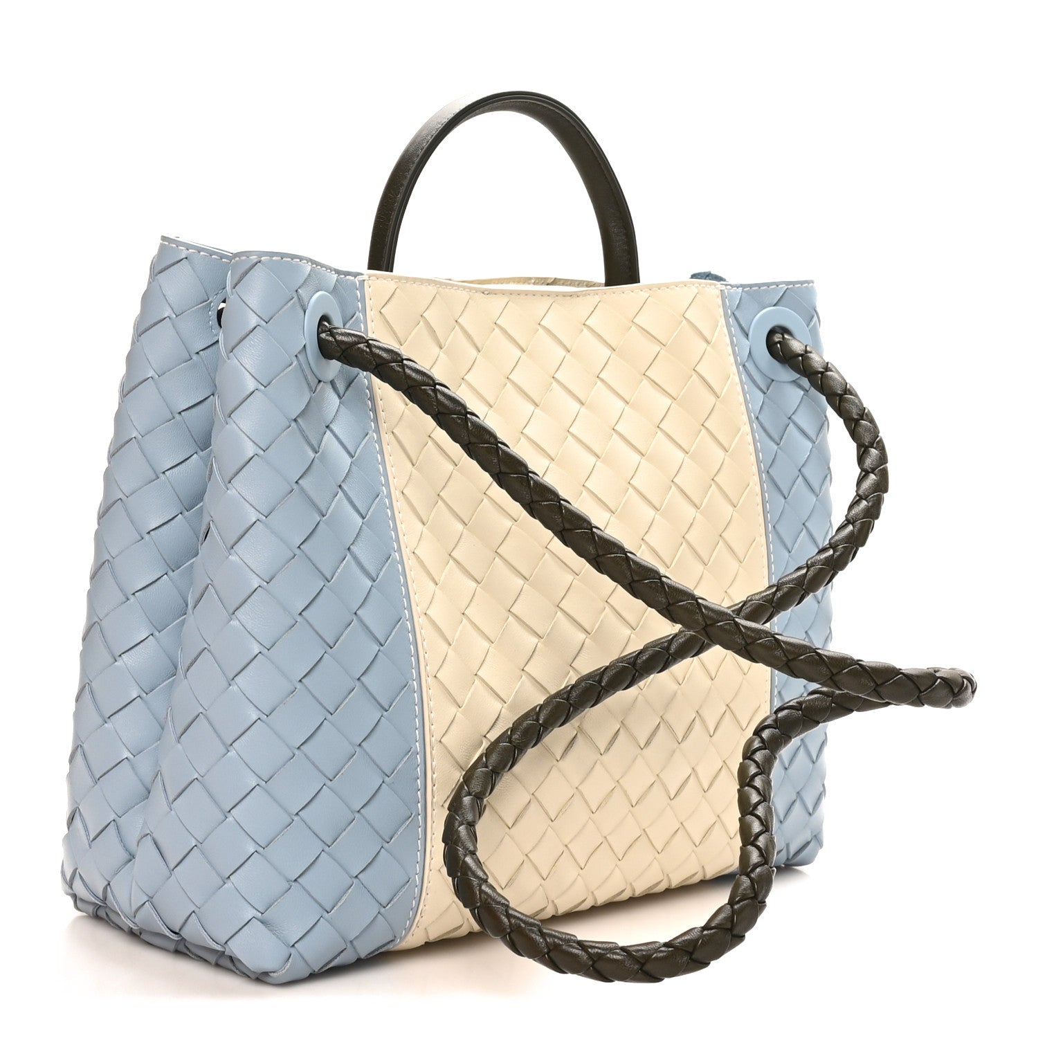 Bottega Veneta Nappa Intrecciato Medium Andiamo Shoulder Bag Sea Salt Ice Kaki 3 of 9
