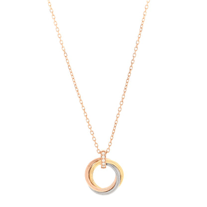 Cartier 18K Pink White Yellow Gold Diamond Trinity Pendant Necklace 1 of 5
