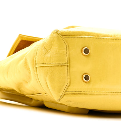 Bottega Veneta Paper Calfskin Maxi Intrecciato Medium Arco Yellow 8 of 9