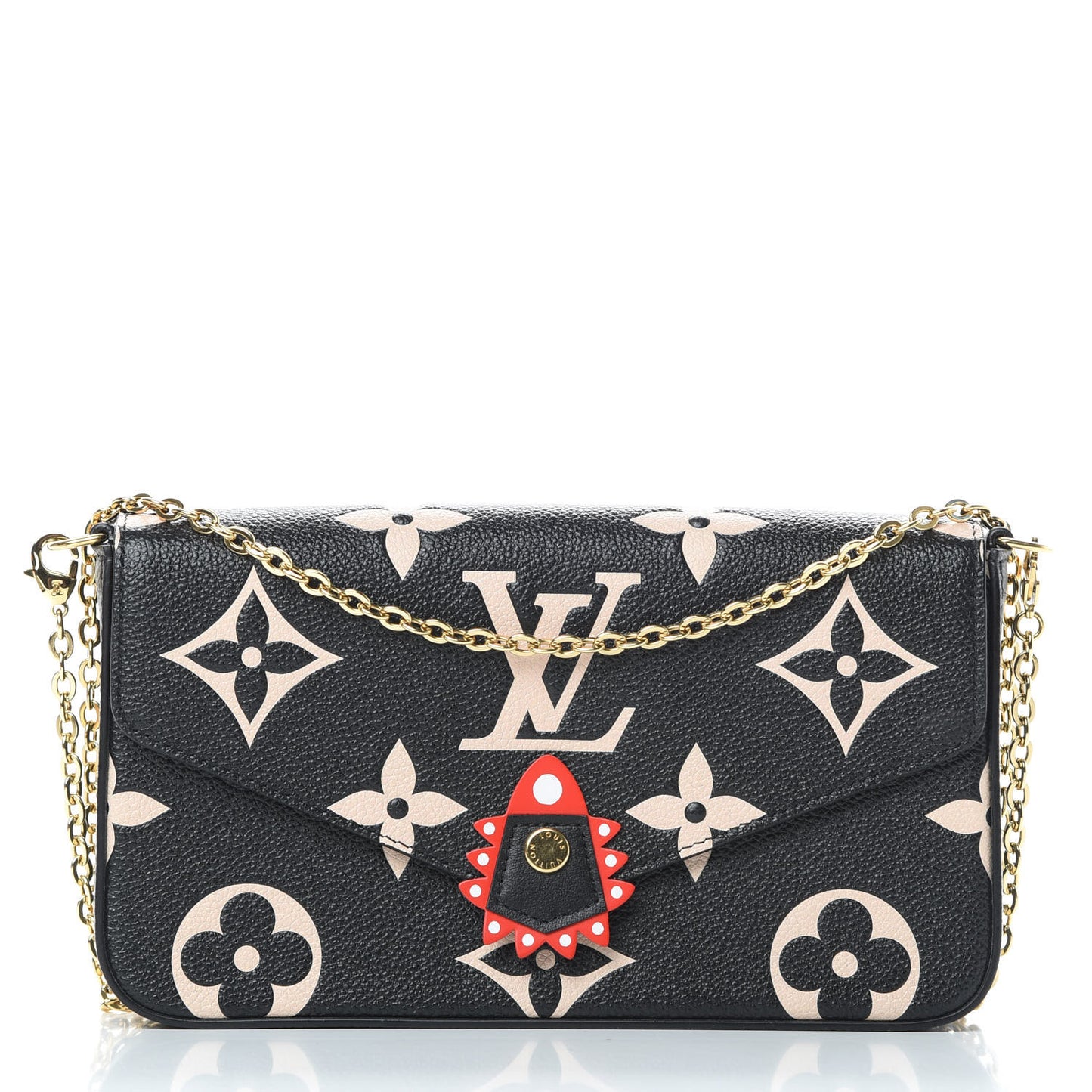 Empreinte Monogram Giant Crafty Pochette Felicie Black Creme