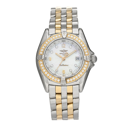 Breitling Stainless Steel 18K Yellow Gold Diamond Bezel Mother of Pearl 29mm Callistino Quartz Watch D52045 1 of 4