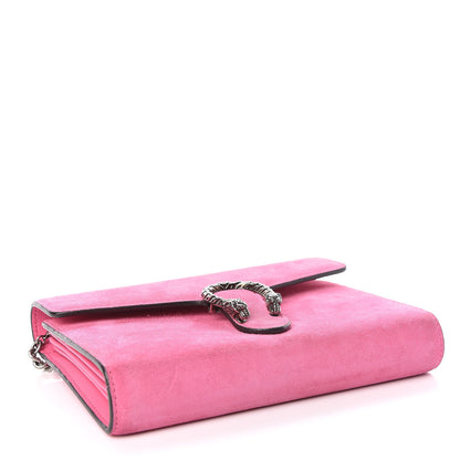 Gucci Suede Mini Dionysus Chain Wallet Pink Tropical Flower 4 of 16
