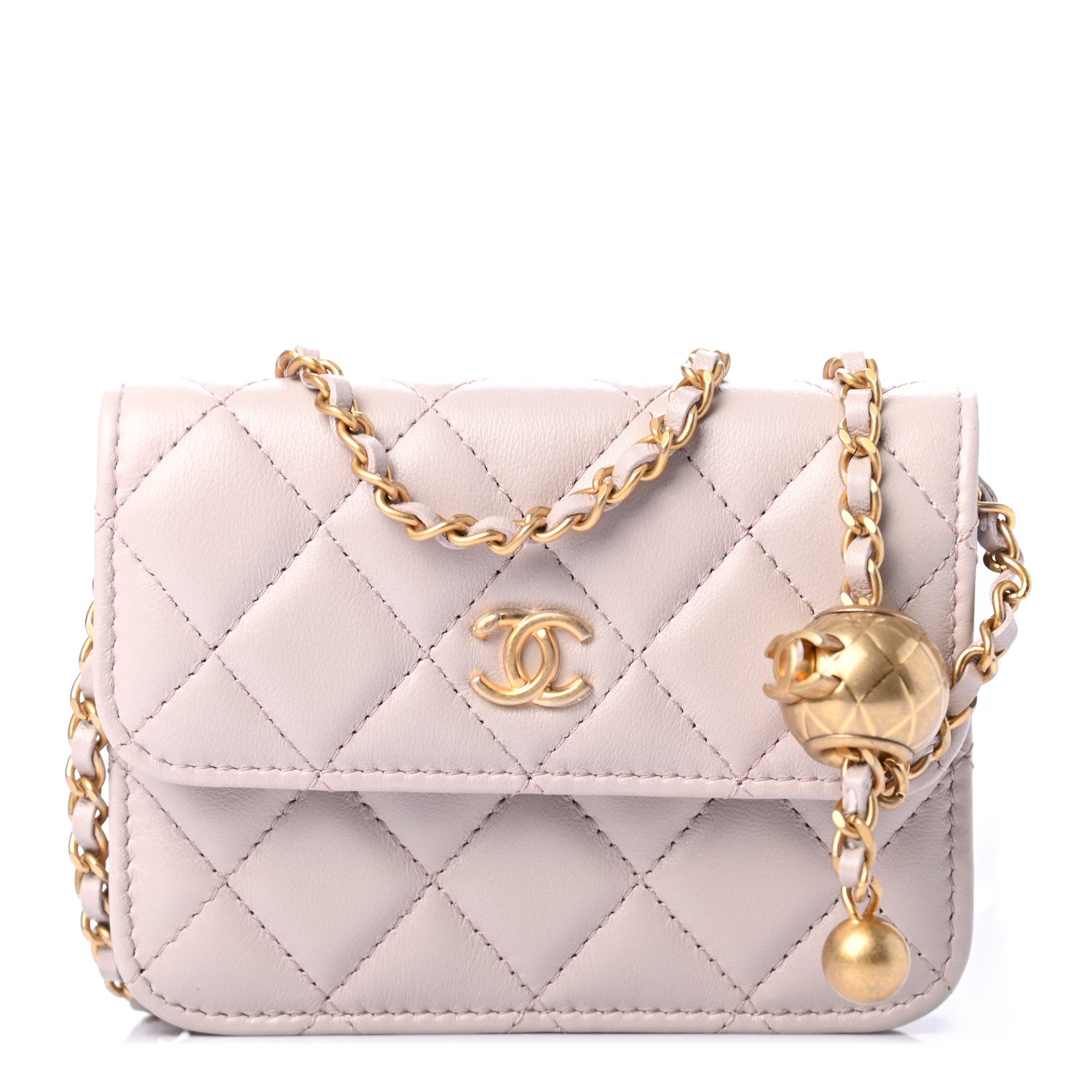Chanel Lambskin Quilted Pearl Crush Clutch With Chain Light Purple 1 of 7