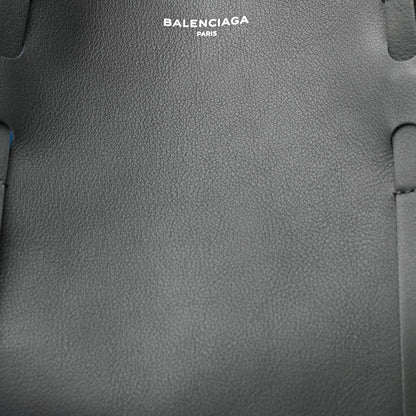 Balenciaga Veau Baltimore Double Sided Medium Everyday Tote Gris Fossile Bleu Turquoise 9 of 12