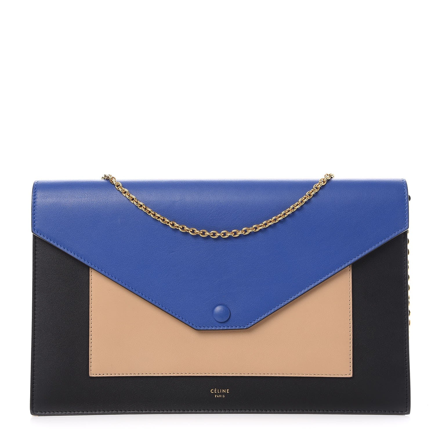 Celine Shiny Calfskin Clutch on a Chain Multicolor 1 of 7