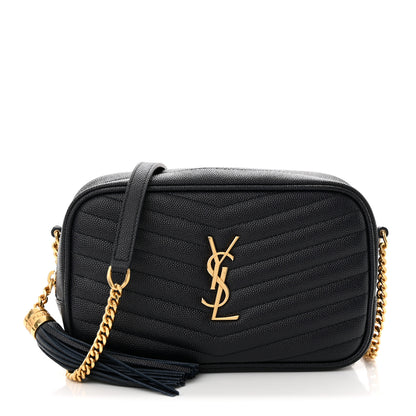 Saint Laurent Grain De Poudre Matelasse Monogram Mini Lou Camera Bag Black 1 of 11