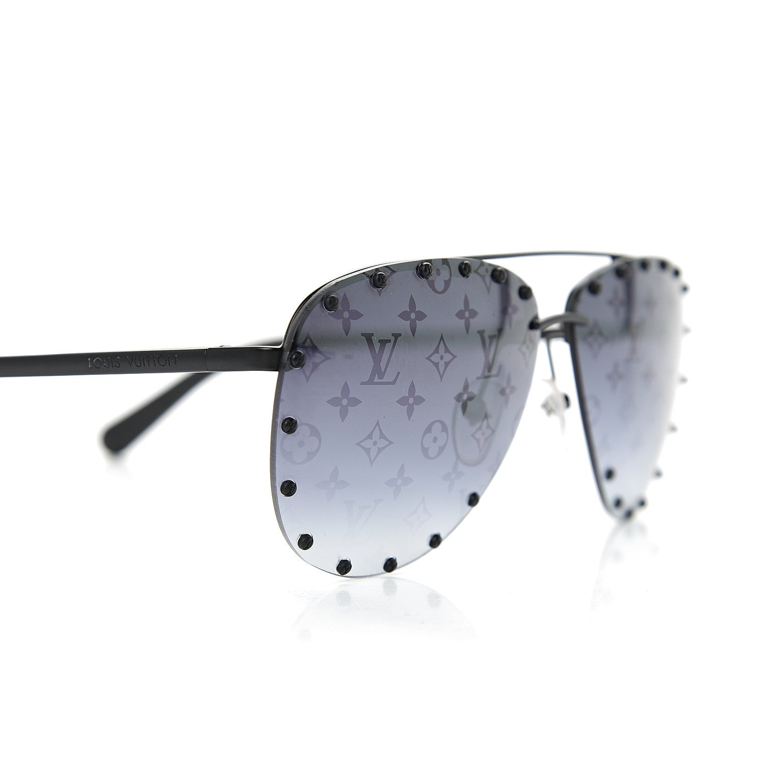 Louis Vuitton Monogram The Party Aviator Sunglasses Z0971U Black 7 of 8