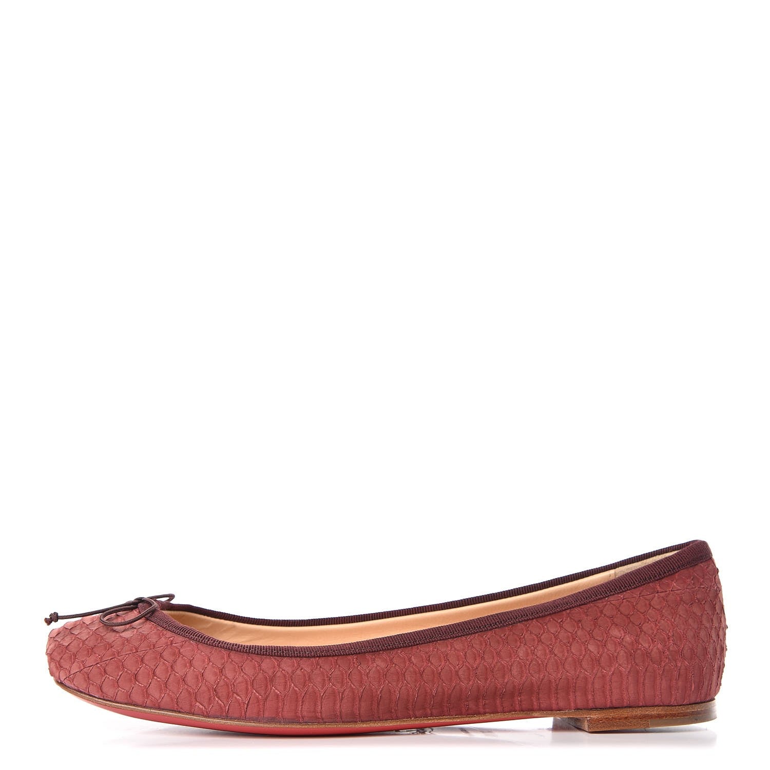 Christian Louboutin Watersnake Nubuck Rosella Flats 36.5 Red 1 of 13