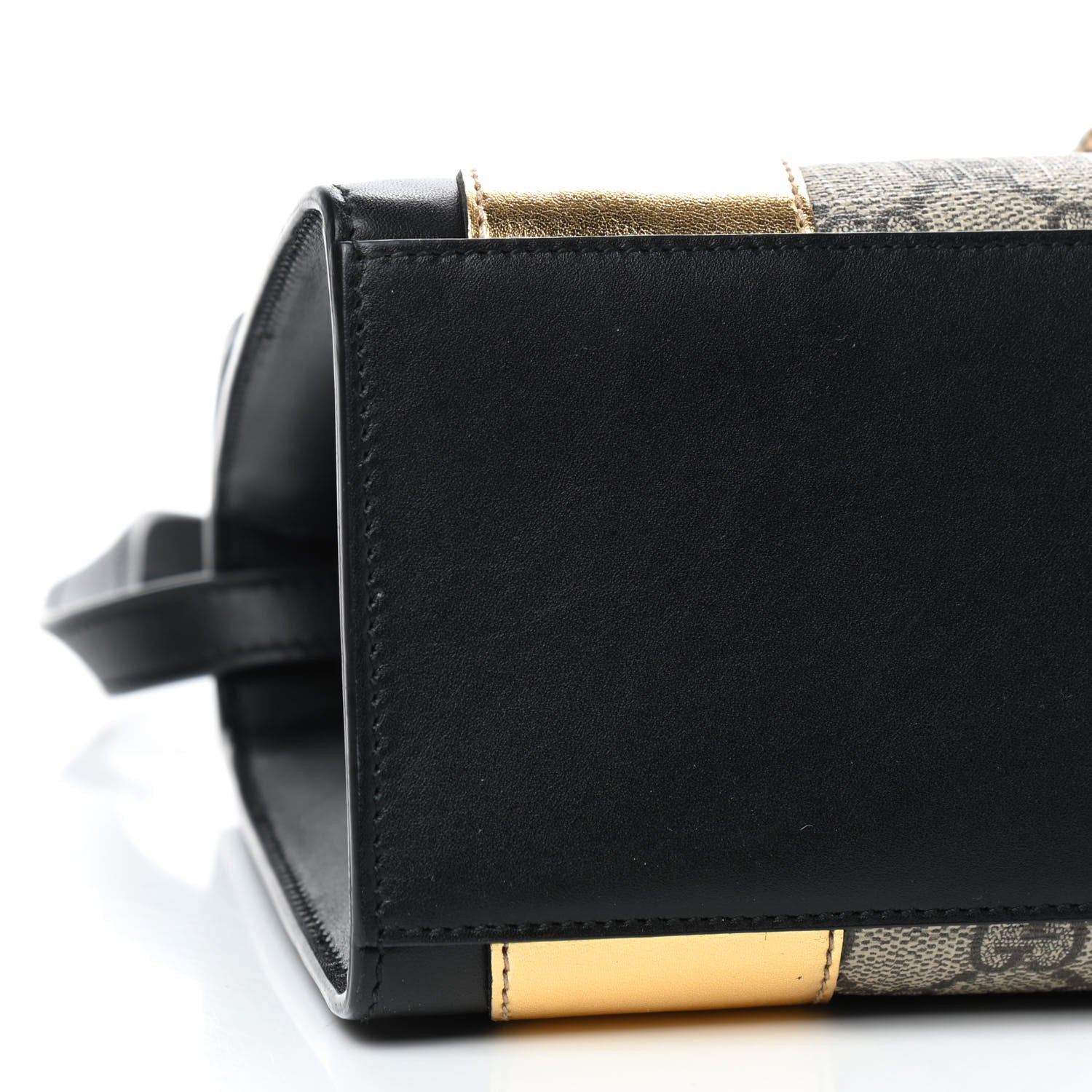 Gucci GG Supreme Monogram Small Osiride Top Handle Bag Black Gold 6 of 9
