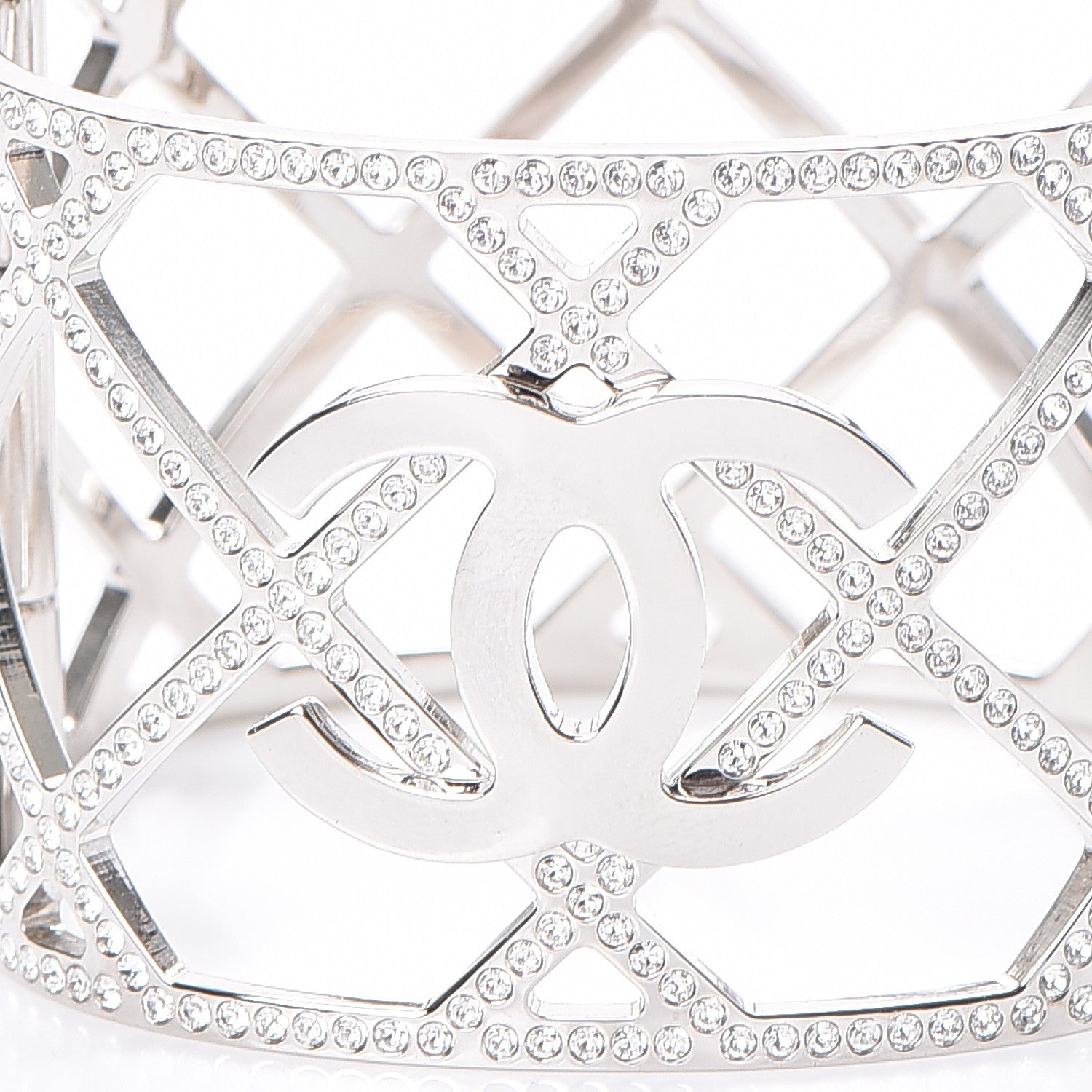 Chanel Crystal CC Cuff Silver 4 of 7