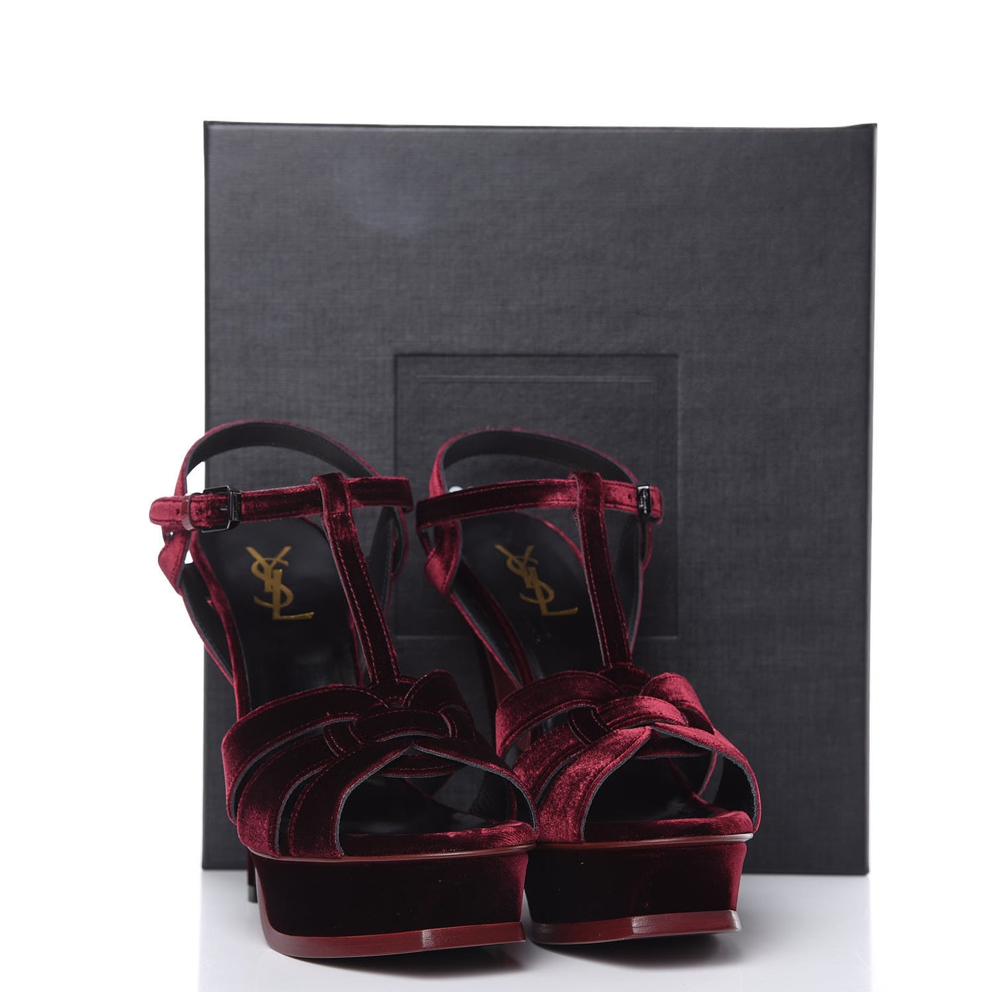 Velvet Tribute 105 Platform Sandals 38.5 Burgundy