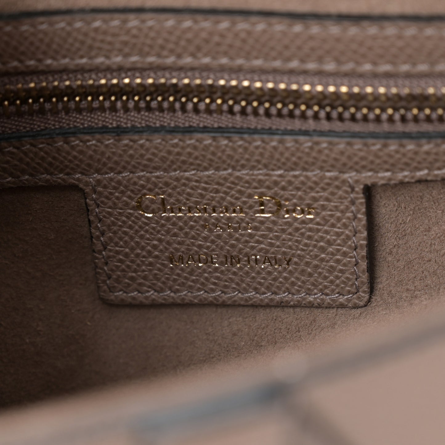Grained Calfskin Saddle Bag Warm Taupe
