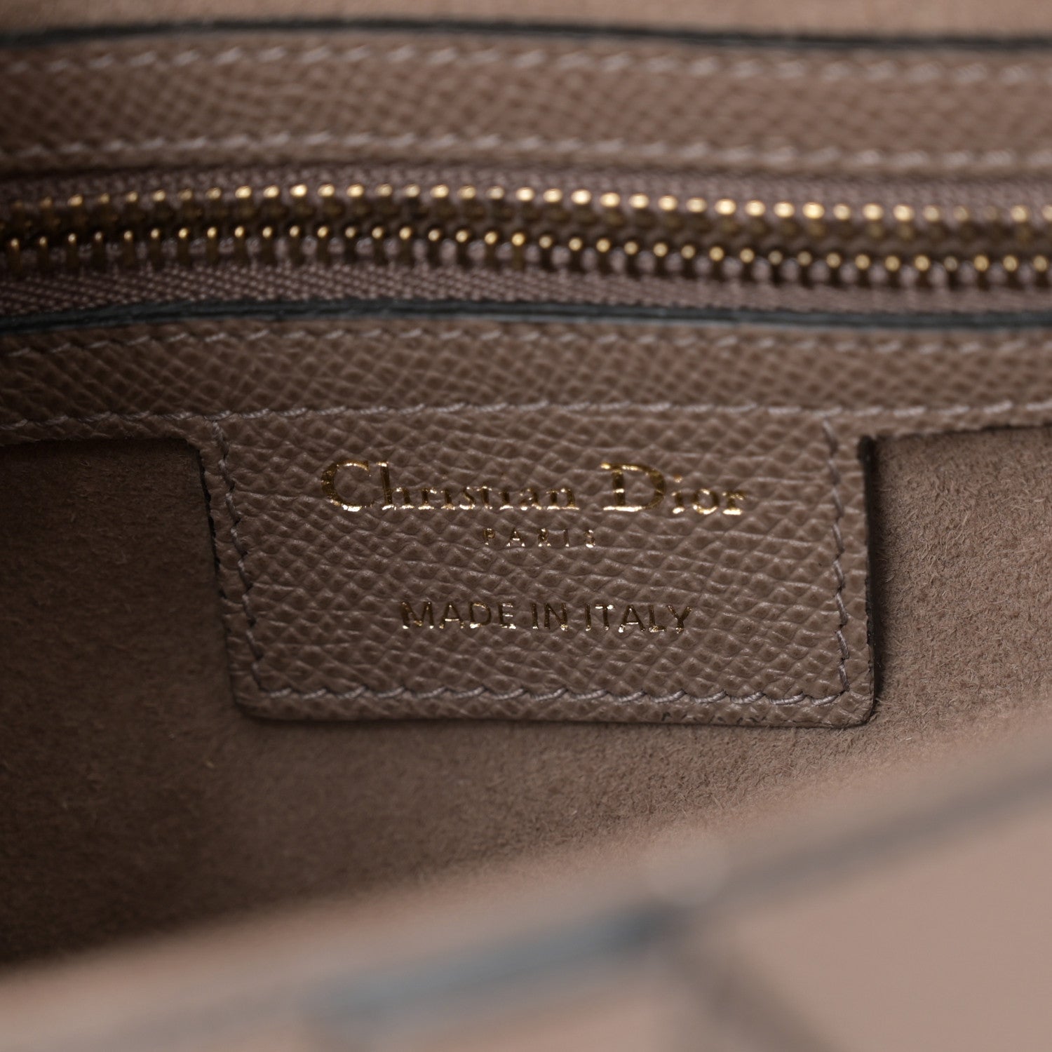 Christian Dior Grained Calfskin Saddle Bag Warm Taupe 7 of 14
