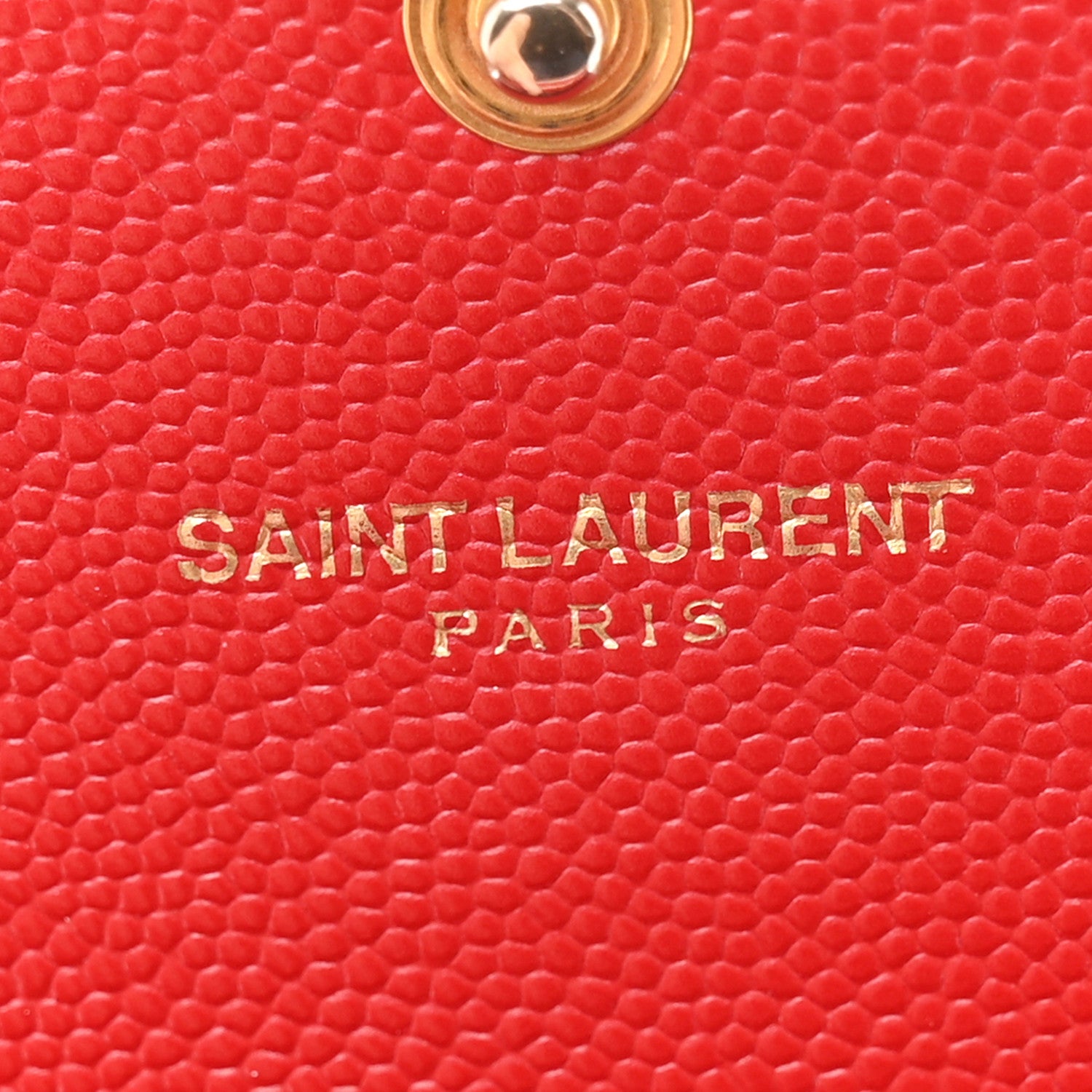Saint Laurent Grain De Poudre Matelasse Chevron Monogram Flap Wallet Red 6 of 10