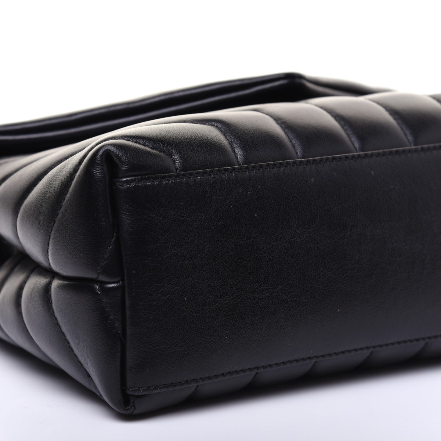 Calfskin Y Quilted Monogram Small Loulou Chain Satchel Black
