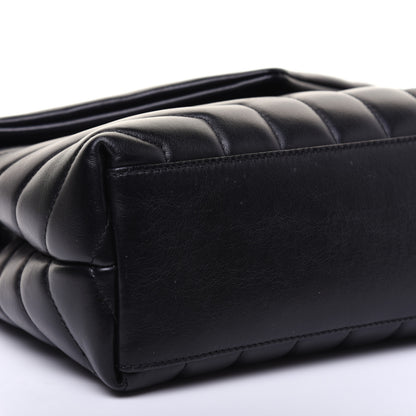 Saint Laurent Calfskin Y Quilted Monogram Small Loulou Chain Satchel Black 6 of 19
