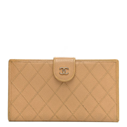 Chanel Caviar Diamond Stitched French Wallet Beige 1 of 15