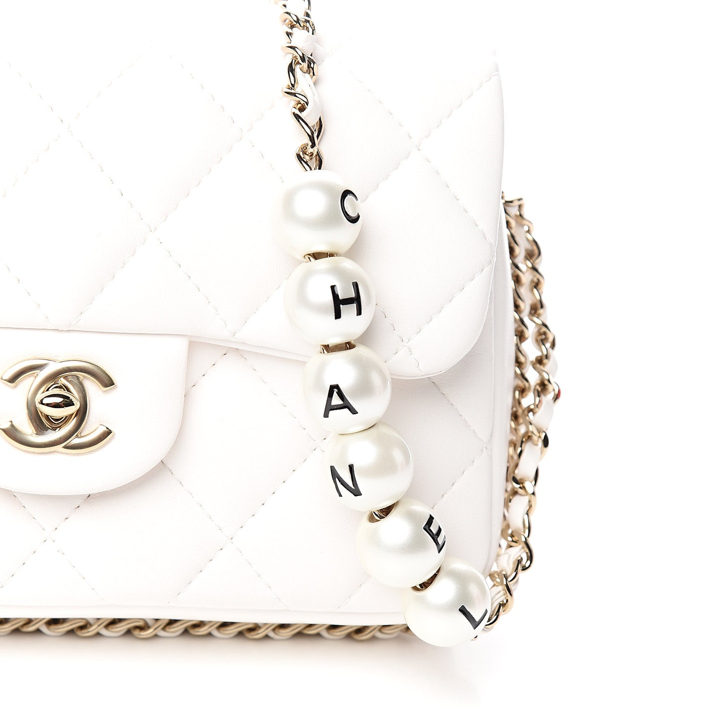 Lambskin Quilted Small My Precious Flap White
