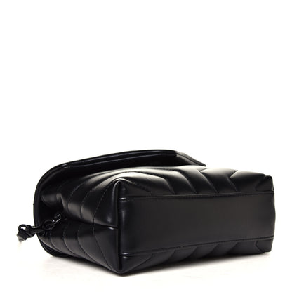Saint Laurent Calfskin Y Quilted Monogram Toy Loulou Crossbody Bag Black 3 of 8