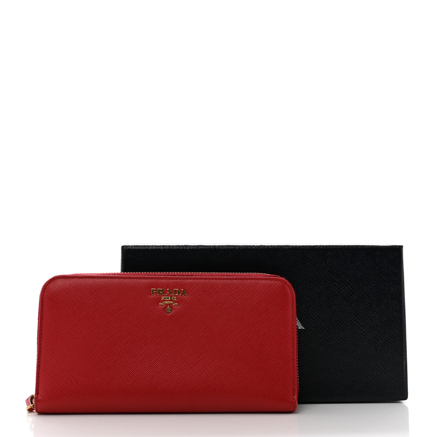 Saffiano Metal Zip Around Wallet Fuoco