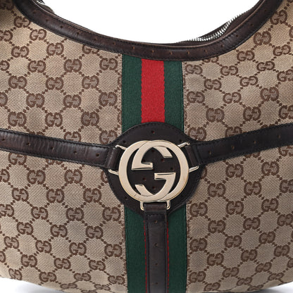 Gucci Monogram Web GG Reins Hobo Brown 10 of 10