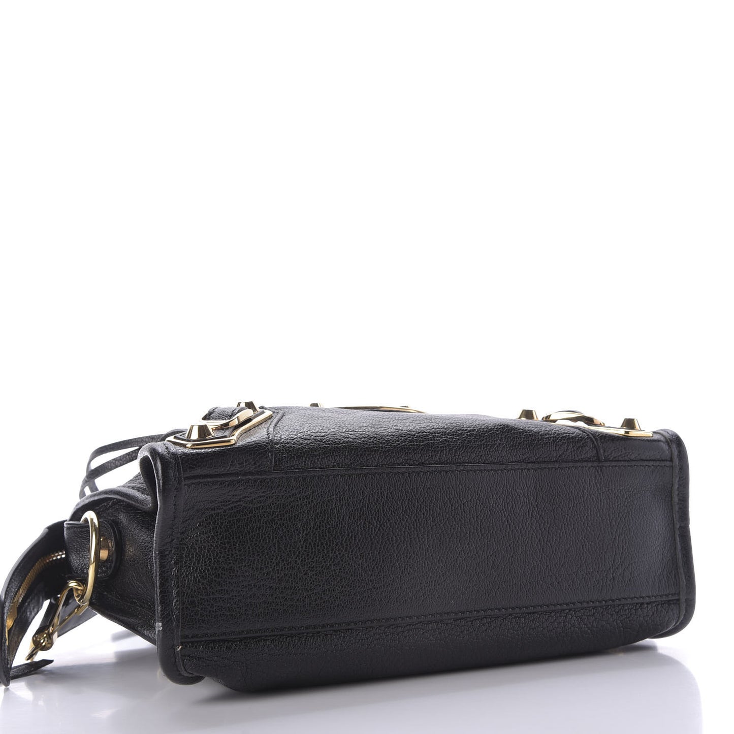 Chevre Gold Metallic Edge Hardware Mini City Black