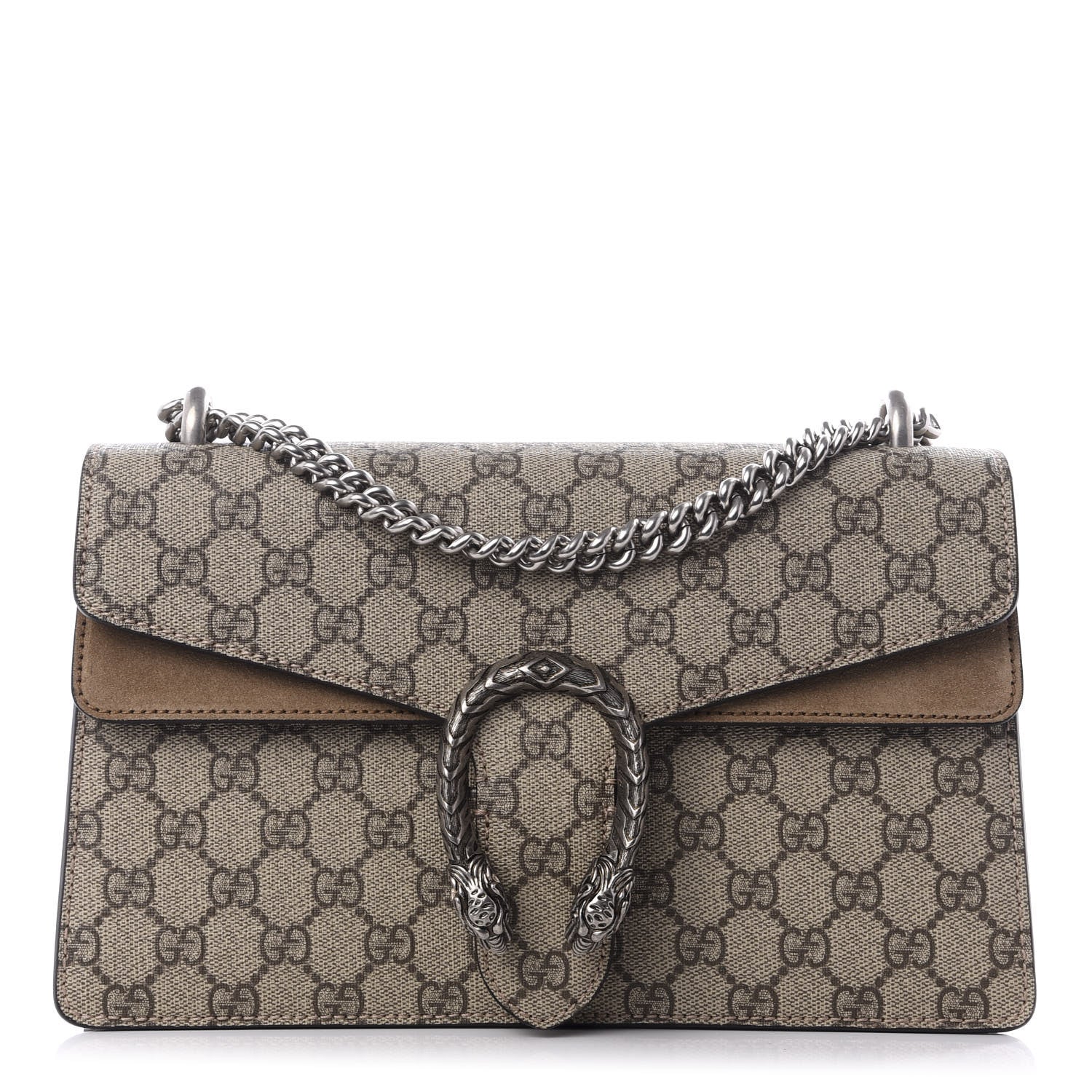 Gucci GG Supreme Monogram Small Dionysus Shoulder Bag Taupe 1 of 8