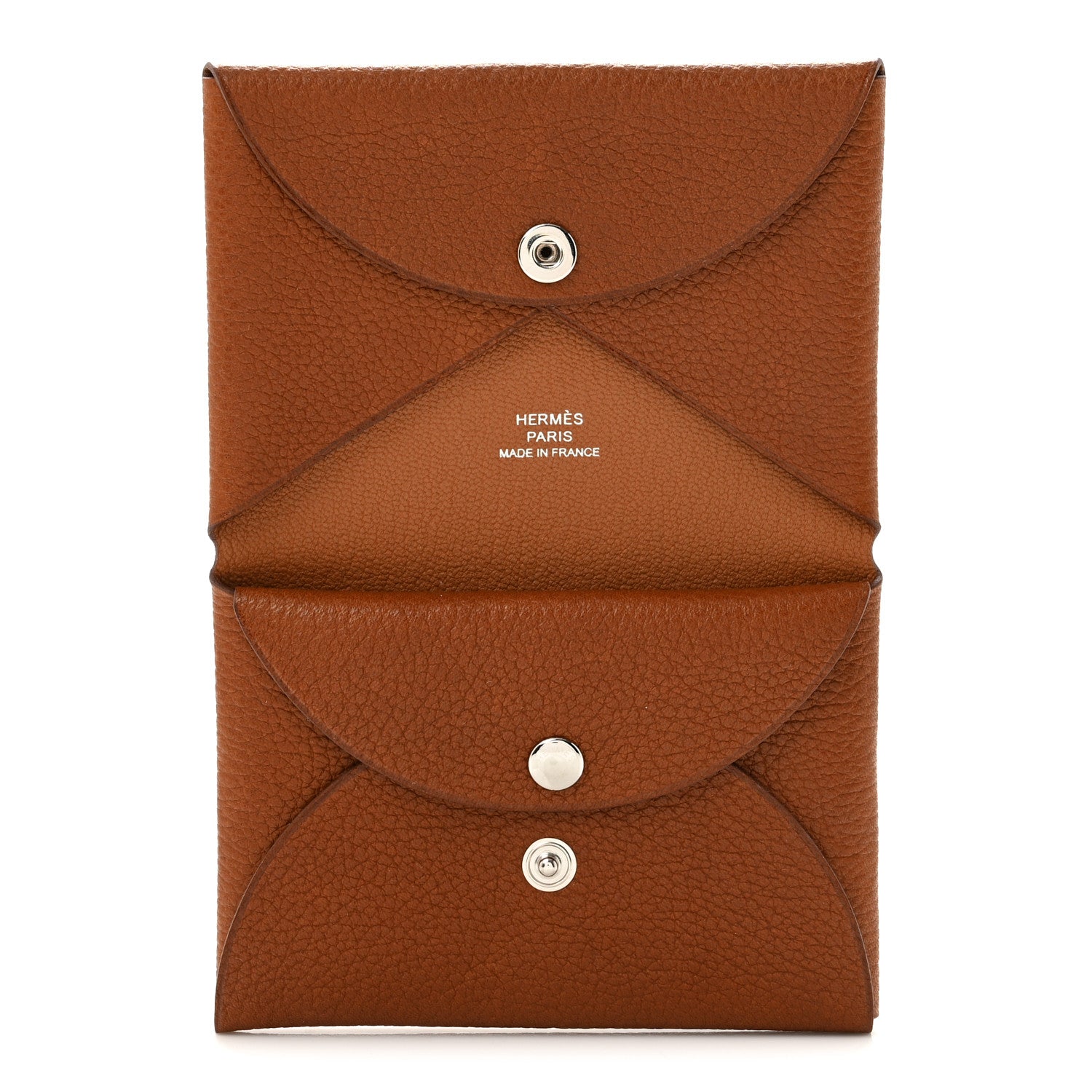 Hermes Barenia Faubourg Verso Calvi Duo Card Case Fauve 5 of 8