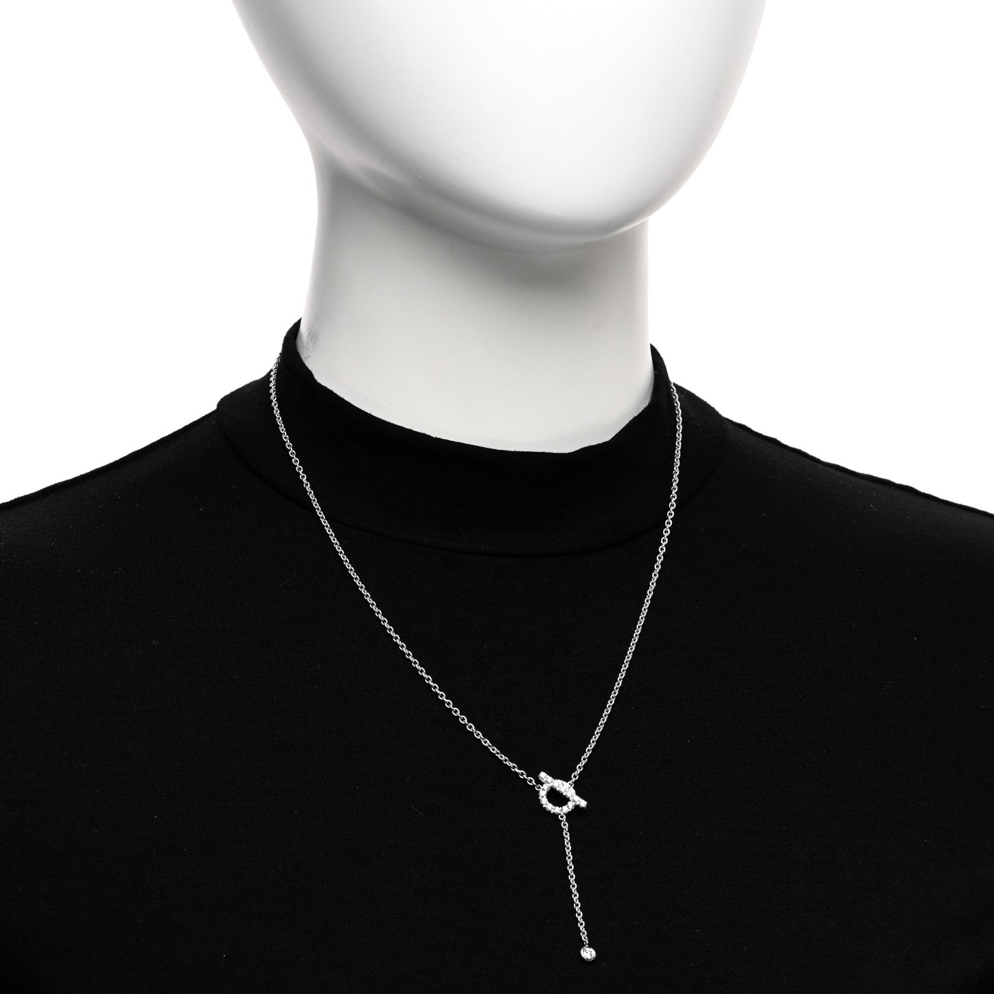 18K White Gold Diamond Finesse Lariat Necklace