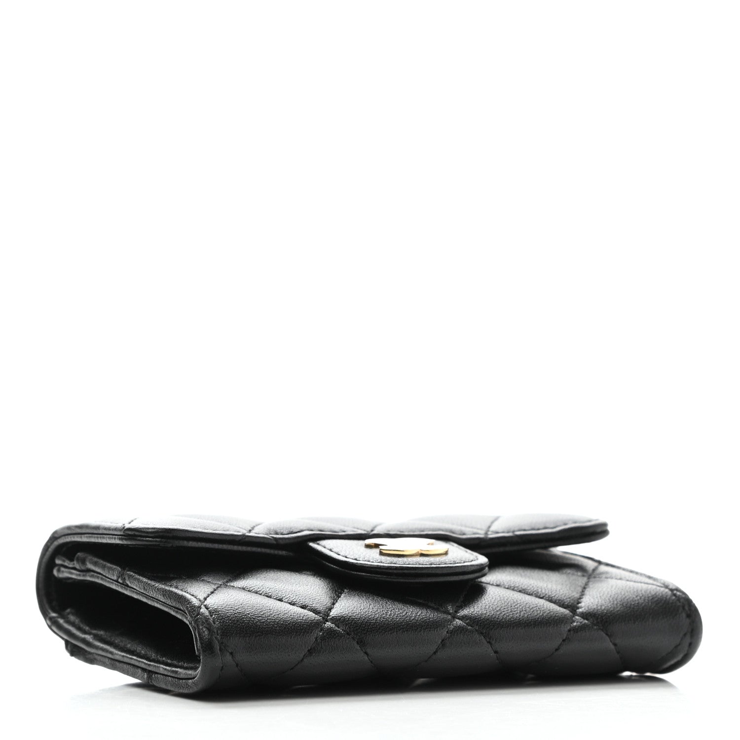 Chanel Lambskin Quilted Flap Card Holder Wallet Black 4 of 9