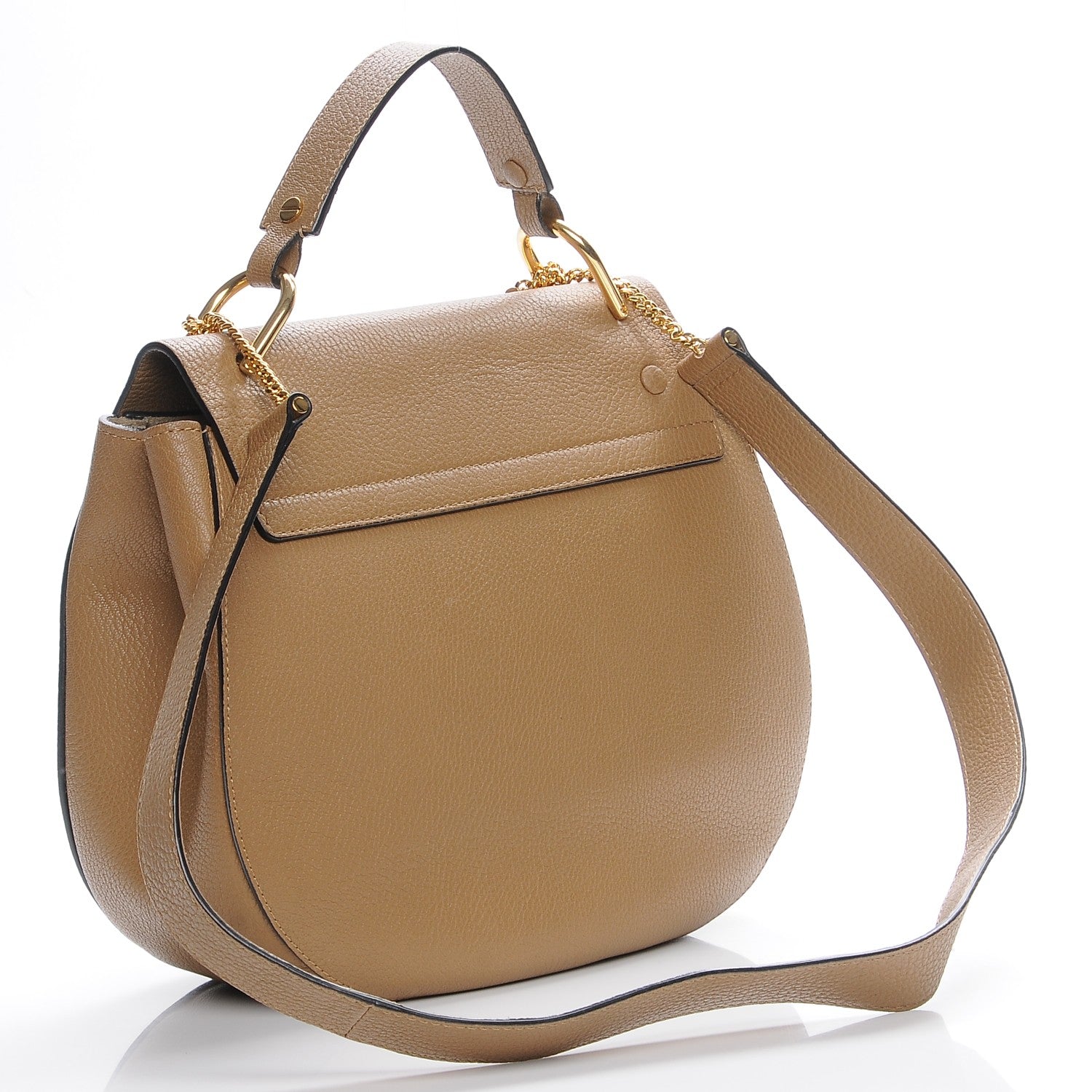 Chloe Grained Lambskin Large Drew Shoulder Bag Chestnut Cream 4 of 8